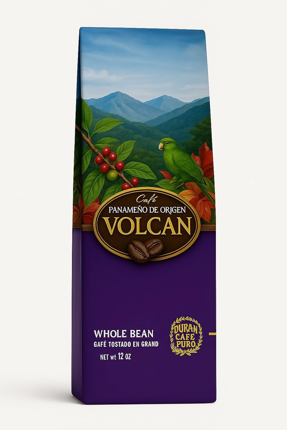 Cafe Duran Volcanic Highland Coffee 12 oz. 100% Arabica from volcano region of Baru Chiriqui, Panama.